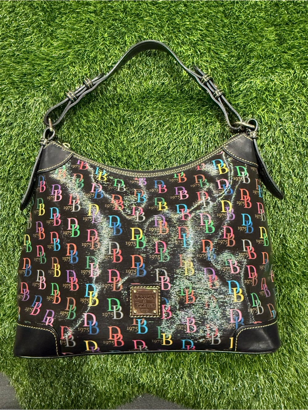 Dooney & Bourke Signature 1975 DB75 Hobo Purse Shoulder Bag Multi Color